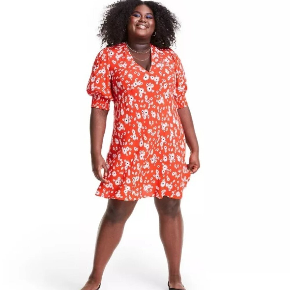 Rixo Women's Daisy Print V-Neck Swing Dress - 16W/18W